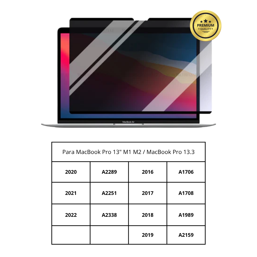 Protector de Pantalla de Privacidad Magnético Desmontable M1 M2 M3 Para Macbook Pro Air 13 13.6 14 15.3 16.2 pulgadas Filtro Anti-Espía/Miradas Indiscretas para Portátil